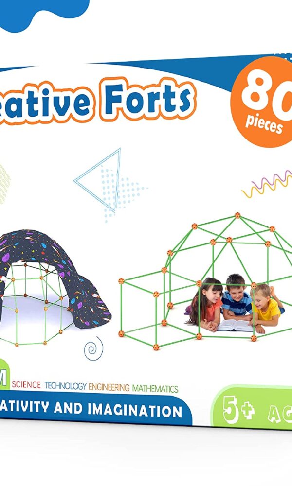 Tiny Land Kids-Fort-Building-Kit-80 Pieces-Creative Fort Toy