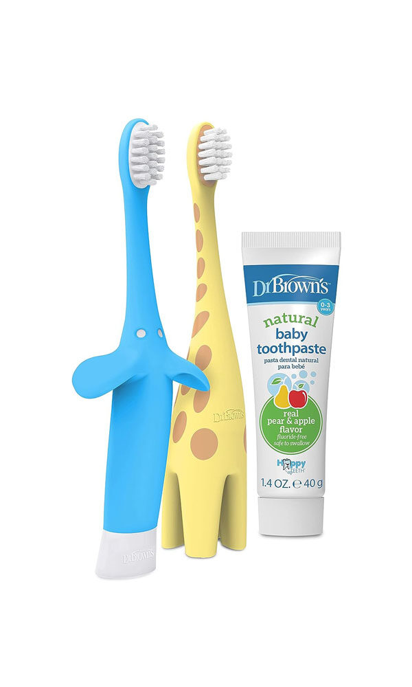 Dr. Brown's Infant to Toddler Toothbrushes with Baby Toothpaste